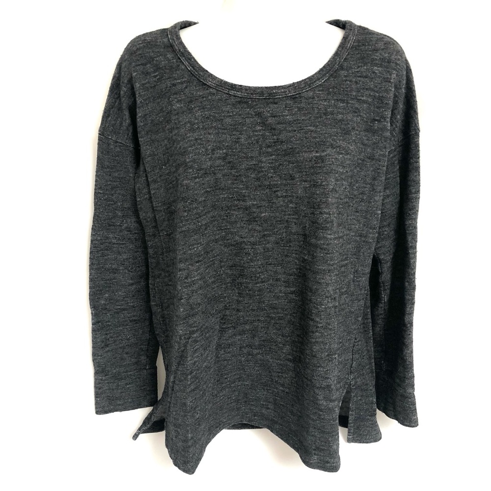JAMES PERSE Heathered Black Cotton Wool Blend Sweatshirt